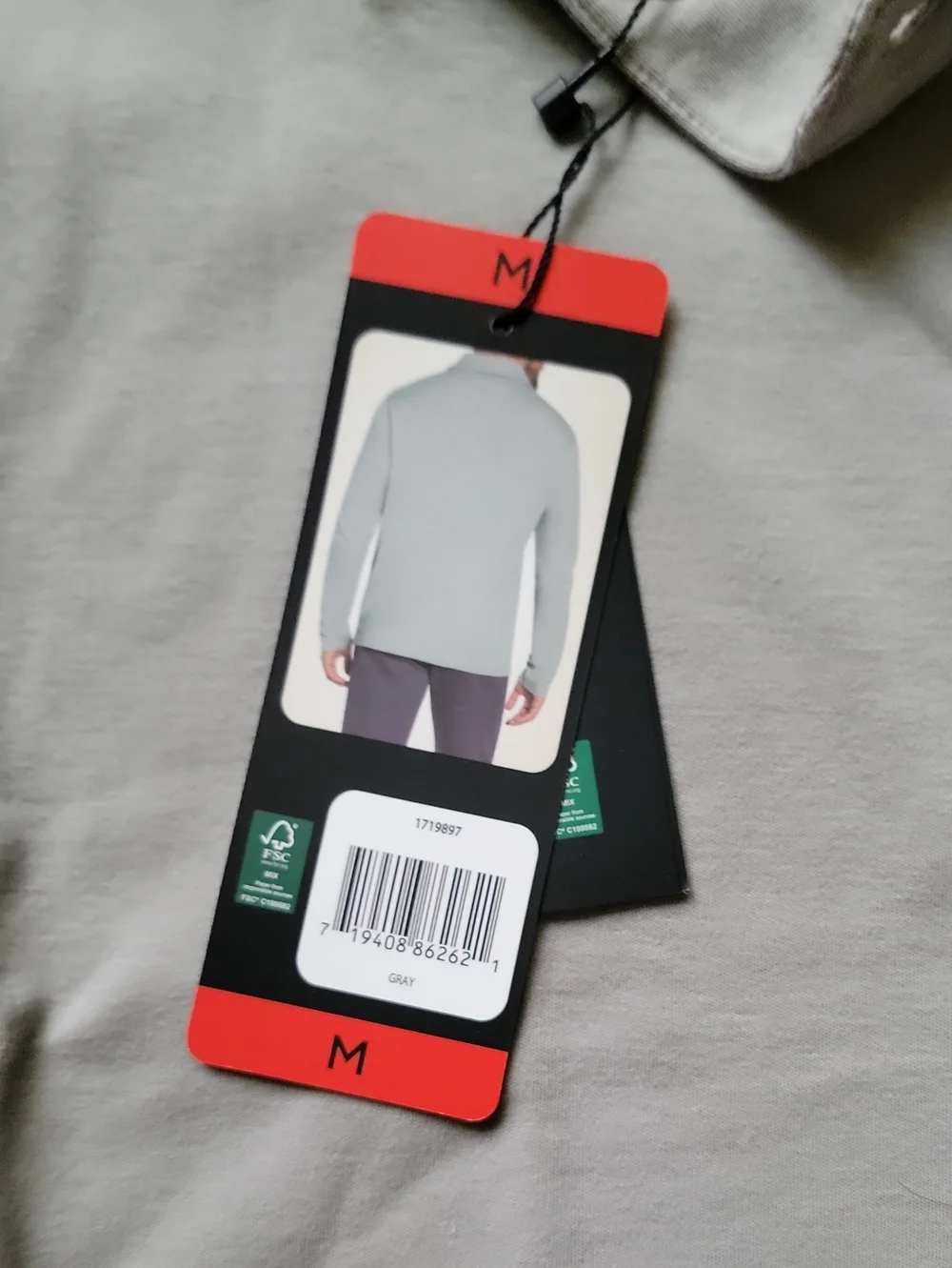 Banana Republic New With Tags Men's Long Sleeve Polo Shirt - Light Gray